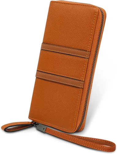 Miniatura 2 de CornerLife Carteras con cremallera para mujer carteras de pulsera de gran capacidad carteras largas de chequera carteras con correa para la muñeca