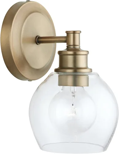 Miniatura 28 de Capital Lighting 621111PN-426 - Lámpara de pared de cristal transparente de mediados de siglo, 1 luz de 100 vatios, 10 pulgadas de alto x 6 pulgadas