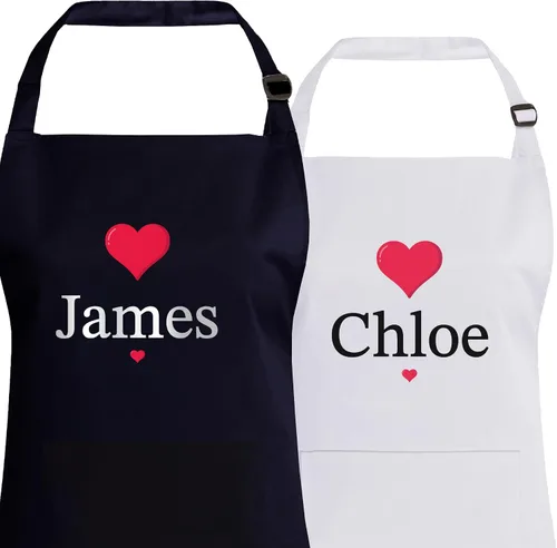 7th Hill Delantales personalizados para mujeres y hombres, delantal de chef personalizado, delantal de cocina personalizado con bolsillos,
