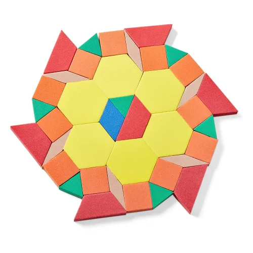 Miniatura 8 de hand2mind Juego de bloques con patrón de espuma, manipuladores geométricos y formas de clasificación para preescolar y jardín de infantes, juego