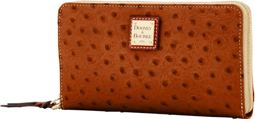 Miniatura 2 de Dooney Bourke Ostrich - Cartera grande con cremallera alrededor de la muñeca