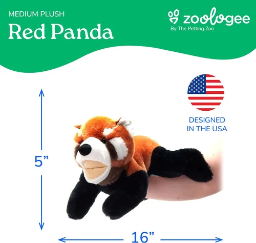 Miniatura 3 de The Petting Zoo Marioneta de mano de panda rojo, regalo para niños, animales de marioneta, panda rojo, juguete de peluche interactivo de 16 pulgadas