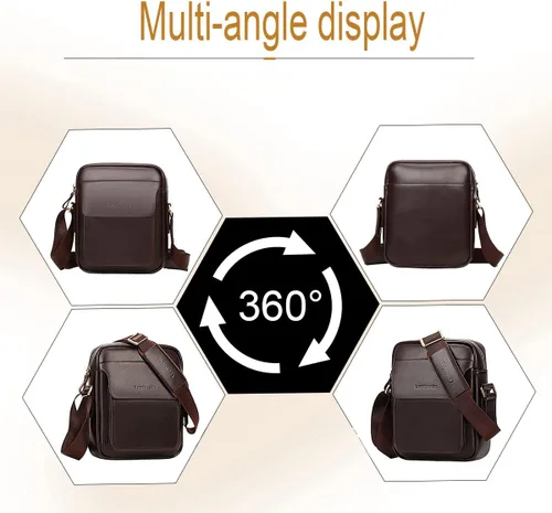 Miniatura 5 de Leathario Bolso cruzado de cuero para hombre, bolso de hombro para hombre, bolso de mensajero para trabajo, negocios, viaje