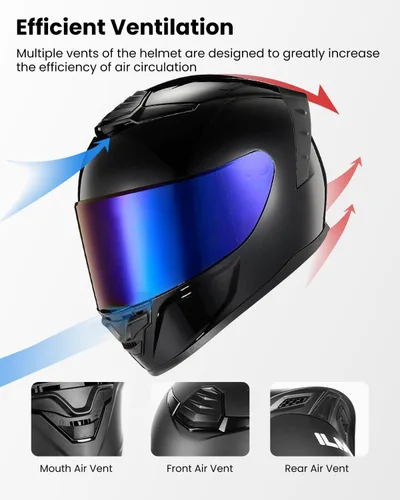 Miniatura 4 de ILM - Cascos de motocicleta de cara completa para hombres y mujeres, para deportes motorizados, moto, calle, carreras, aprobados por DOT