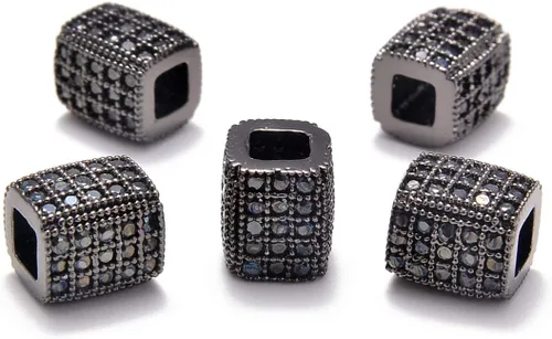 Miniatura 25 de AD Beads Pulsera de cuentas de zircón con tachuelas de strass