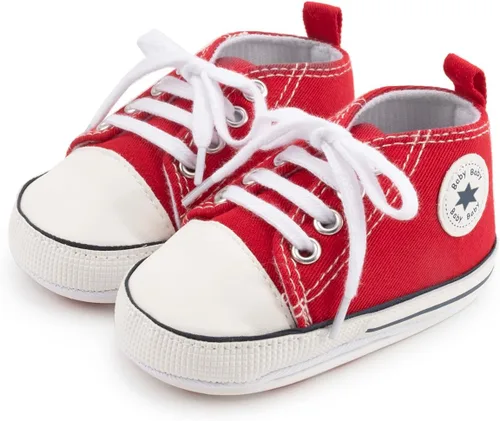 Miniatura 36 de KIDSUN zapatos deportivos altos hasta el tobillo para bebés, niños y niñas con suela antideslizante, suaves, para recién nacidos, zapatos