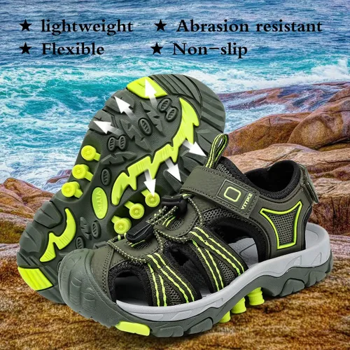 Miniatura 3 de JMFCHI FASHION Sandalias deportivas para niños, sandalias para exteriores, senderismo, atléticas, puntera cerrada, sandalias de playa para niñas