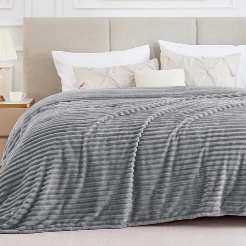 Miniatura 11 de BEDELITE Manta de forro polar para sofá, 10.58 oz/m², suave y cálida, manta acuática esponjosa, manta decorativa y de regalo para mujeres, hombres