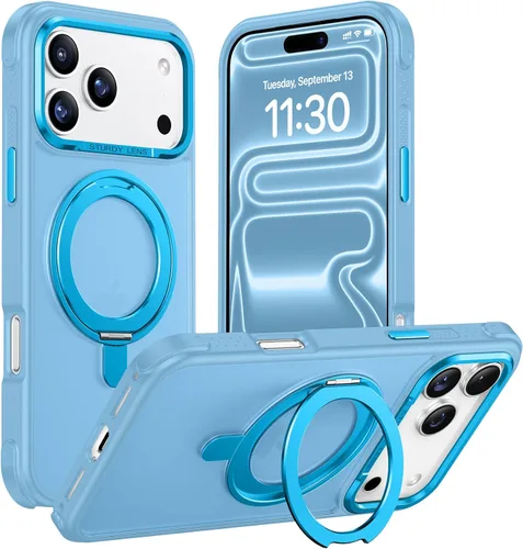 Miniatura 34 de Magnética para iPhone 12 e iPhone 12 Pro Funda, [con Soporte de Anillo Magnético Invisible Giratorio 360°][A Prueba de Golpes][Compatible