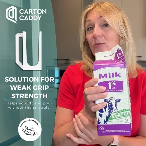 Miniatura 5 de Carton Caddy Soporte XL de cartón de leche de medio galón con asa, caja de jugo, botella de refresco y soporte de leche de medio galón con asa, sin