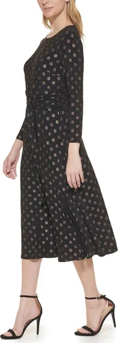 Miniatura 3 de Tommy Hilfiger Women's Long Sleeve Jersey Midi Dress With Pleated Skirt