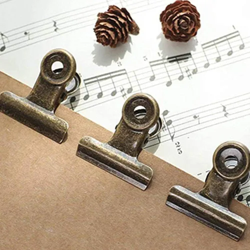 Miniatura 4 de Pinzas Bulldog con agujero para pasador, clips de archivo de papel con resorte fuerte, clips de metal pequeños, abrazaderas de sellado para bolsas