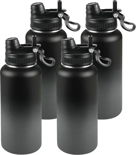Miniatura 46 de Botella de agua aislada de 22 onzas, tapa 2 en 1 a prueba de fugas (sorbo/pajilla) + asa, botella de acero inoxidable para deportes, viajes, trabajo