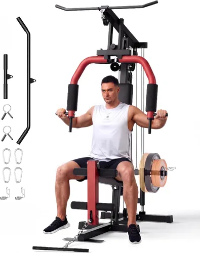 Multifunctional Home Gym Machine, Home Gym Equipment with Leg Press, Full Body Workout Equipment for Strength Training, Max Capacity 400LBS, Fit for