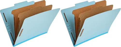 Miniatura 17 de Amazon Basics Carpeta de clasificación - 100% reciclada, 1 divisor, 2" incrustadas, 10 unidades por caja, 12.20 x 10.61 pulgadas (carta), azul claro