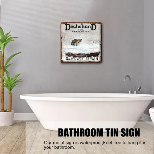 Miniatura 4 de Dachshund & Co. Póster de jabón de baño, letrero de metal Wash Your Paws, póster de perro salchicha, regalo para amante de los perros, impresión