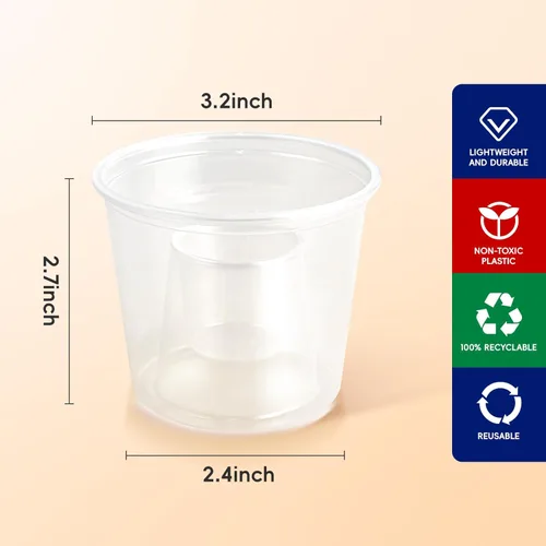 Miniatura 2 de JOLLY CHEF 100 vasos de bombardero desechables, vasos de plástico transparente de 4 onzas, altamente duraderos y reutilizables, perfectos para tomas