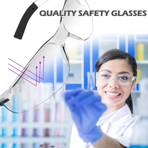 Miniatura 6 de Paquete de 150 gafas de seguridad transparentes, ligeras, protectoras para uso en interiores y exteriores, mujeres y hombres, trabajo, laboratorio