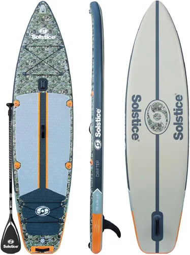 Miniatura 2 de Solstice Drifter Kit de tabla de remo inflable Soporte de accesorio de ataque de yak 11 pies 6 pulgadas x 34 pulgadas x 6 pulgadas Capacidad
