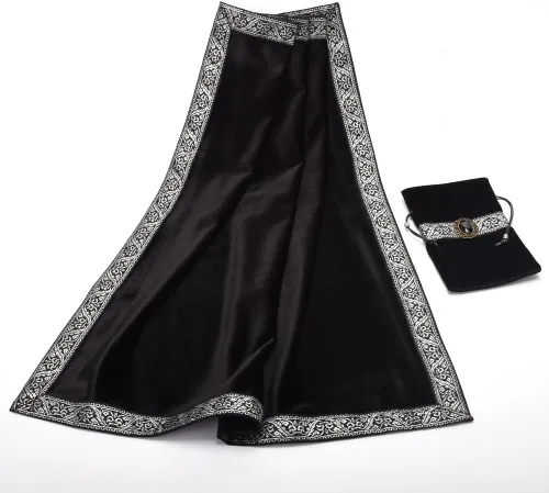 Miniatura 3 de BLESSUME Mantel de tarot de altar para lectura con bolsa negra