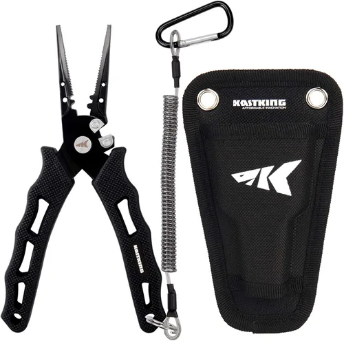 Miniatura 9 de KastKing Cutthroat - Alicates de pesca de 7 pulgadas con anillo dividido, herramientas de pesca de acero inoxidable 420, equipo de pesca resistente