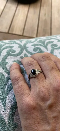 Miniatura 8 de Black Onyx Stone Ring 925 Sterling Silver Statement Ring For Women Handmade Rings Gemstone Christmas Promise Ring Size US 9 Gift For Her