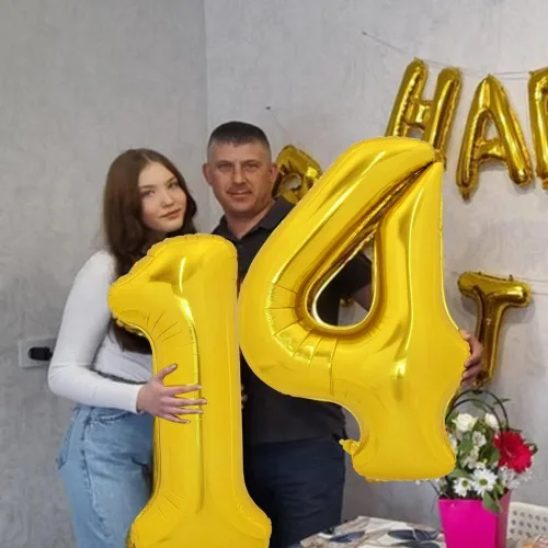 Miniatura 4 de TONIFUL Globos grandes de 50 pulgadas con números dorados del 0 al 9, globo digital grande de Mylar número 4 digital cuatro para fiestas