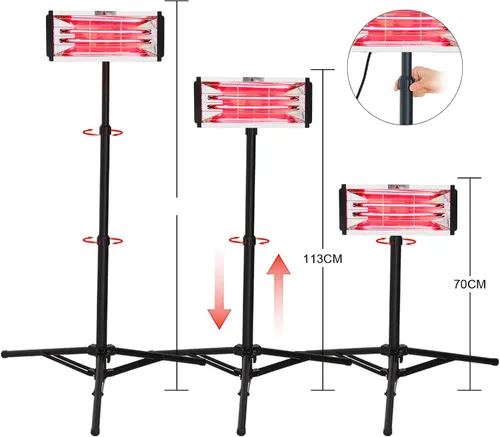 Miniatura 2 de DATOUBOSS Lámpara de curado de pintura por infrarrojos 2000W Infrarrojos de onda corta Secador de pintura para reparación de carrocería Sistemas