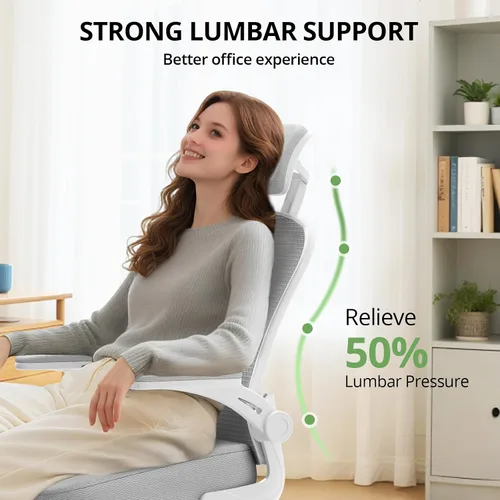 Miniatura 3 de Synorla Silla de oficina ergonómica de escritorio, capacidad de 330 libras, diseño de computadora de respaldo alto para comodidad durante largas