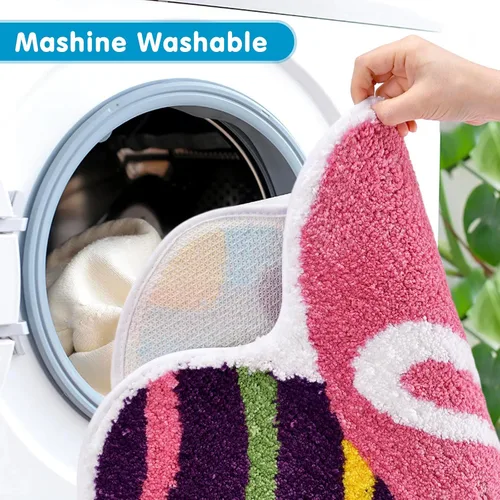 Miniatura 4 de Tapete de baño con huevos de Pascua, lavable, antideslizante, absorbente, suave, esponjoso, para baño, dormitorio, sala de estar, decoración