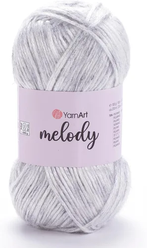 Miniatura 8 de 1 Ball YarnArt Melody, hilo de cadeneta, hilo brillante metálico brillante para tejer, ganchillo, bordado, 3.5 onzas, 754.6 ft (251 yardas), 70%