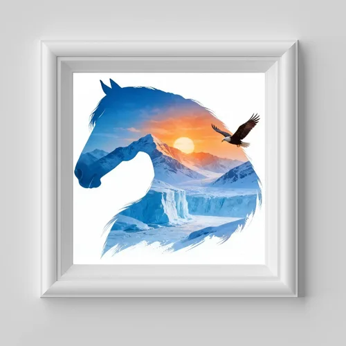 Miniatura 3 de VISIAIP Kit de pintura artística de caballo con diamantes para adultos, 5D de bricolaje completo con diamantes redondos, diseño de paisaje