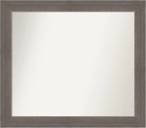 Miniatura 36 de Amanti Art Espejo de pared personalizado no biselado (24.5 x 24.5 pulgadas), marco gris marrón alta, varios tamaños personalizados, espejo de baño