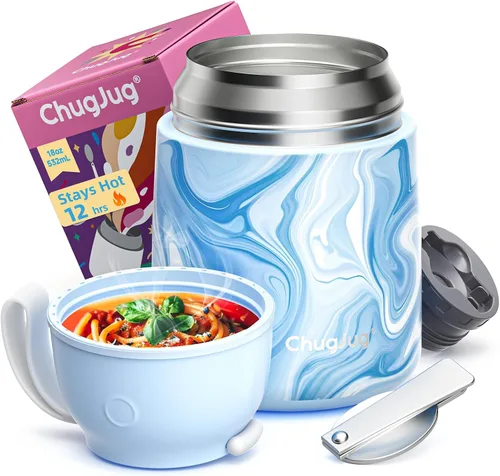 Miniatura 18 de Termo de sopa de 15 onzas para comida caliente para niños, tarro de comida aislado con cuchara, recipiente térmico para almuerzo, boca ancha vacío