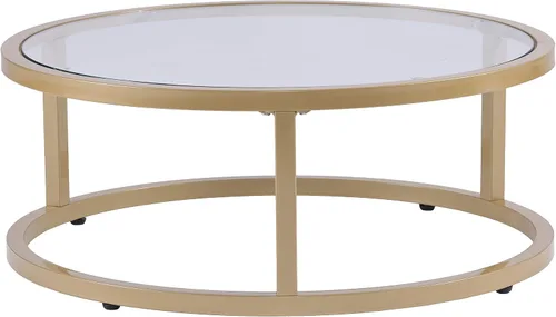 Miniatura 5 de SEI Furniture Evelyn Glam - Mesa auxiliar anidable (2 unidades), color dorado