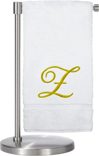 Miniatura 98 de Script R - Toalla de baño con monograma, regalo personalizado, 27 x 54 pulgadas, juego de 1 toalla bordada con texto dorado, 100% algodón turco