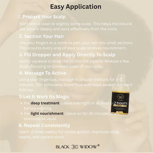 Miniatura 8 de Black Widow Aceite para el cuero cabelludo y el cabello de menta de romero, 2 onzas, con ricino, jojoba, menta y vitamina E, para cuero cabelludo