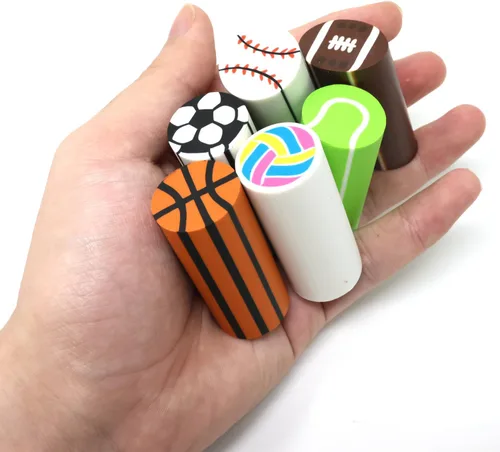Miniatura 3 de Honbay 6 borradores largos con temática deportiva, para baloncesto, fútbol, fútbol, béisbol, tenis, voleibol, suministros escolares en casa