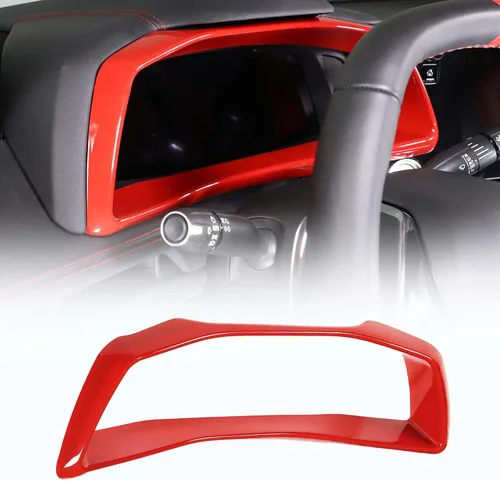 Miniatura 9 de Marco de cubierta de tablero de instrumentos compatible con Chevrolet Corvette C8 2020-2023, accesorios interiores (patrón de fibra de carbono)
