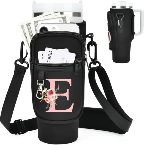 Miniatura 31 de Initial Water Bottle Holder with Strap for Stanley Cup Accessories 40 oz/Simple Modern Tumbler, Birthdays for Women Girls, Water Bottle Carrier Bag
