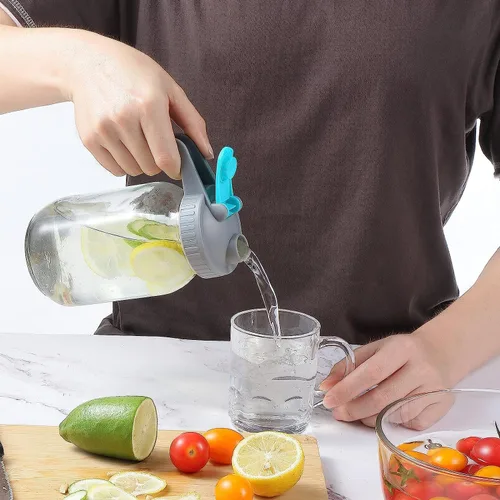 Miniatura 6 de Paquete de 3 tapas abatibles de boca regular con asa, compatibles con tarros Ball & Kerr, sellado hermético y a prueba de fugas, boquilla fácil