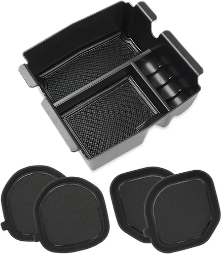 Auovo - Insertos para portavasos de auto, tapetes para vasos, organizador de bandeja para consola central, apto para Wrangler 2018-2023, JL, JLU,