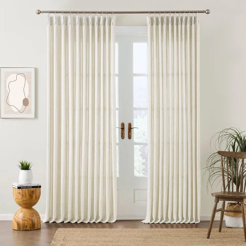 Miniatura 11 de RAIN CITY - Juego de 2 cortinas de 45 pulgadas de largo con plisado con pellizco, cortinas semitraslúcidas para dormitorio, cuarto de bebé
