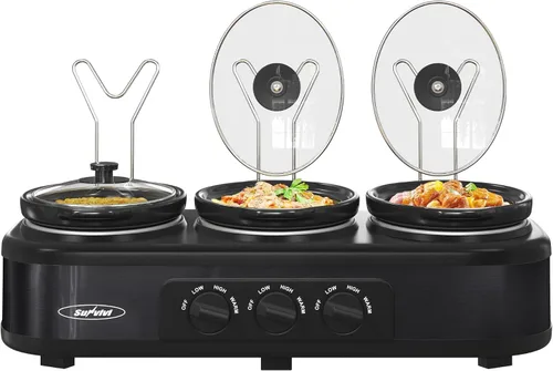 Miniatura 12 de Olla de cocción lenta programable 12 en 1 de 8 cuartos, multicocina calentador de alimentos con temporizador digital, control de temperatura, olla