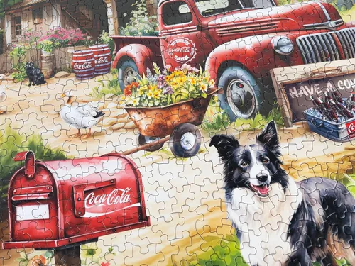 Miniatura 5 de Springbok Coca-Cola Countryside Market - Rompecabezas de 1000 piezas para adultos, piezas de corte único, fabricado en Estados Unidos Mercado