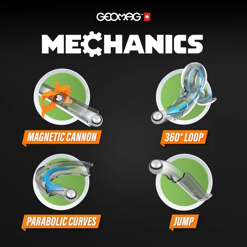 Miniatura 8 de Geomag Gravity Classic Mechanics - Juguetes magnéticos para niños a partir de 8 años, 153 imanes educativos STEM para niños, bloques magnéticos