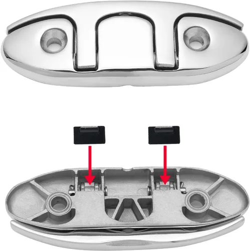 Miniatura 8 de Thorn Taco plegable para barco, acero inoxidable marino de 4-1/2 pulgadas, tacos plegables con cierres y placas traseras Plateado (sliver)