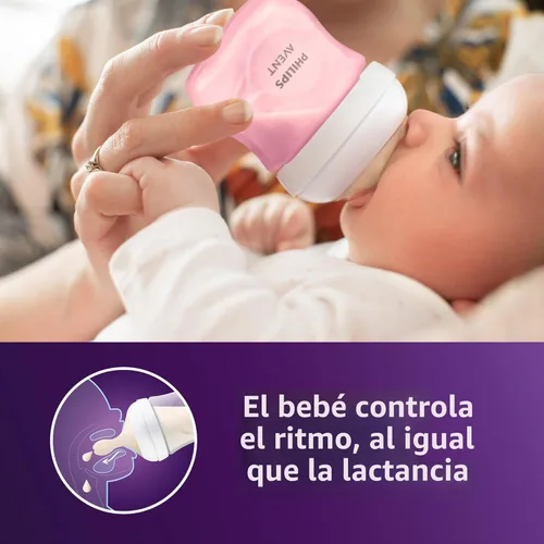Miniatura 2 de Philips Avent - Biberón natural con boquilla de respuesta natural, rosa, 4 onzas, paquete de 4, SCY900/14