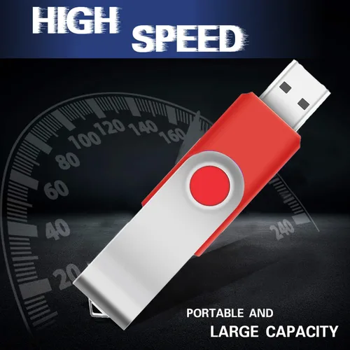 Miniatura 3 de EASTBULL - Unidad flash USB de 1 GB, 1 unidad de pulgar USB 2.0 giratoria USB Stick Memory Stick Metal Thumb Drive (rojo)