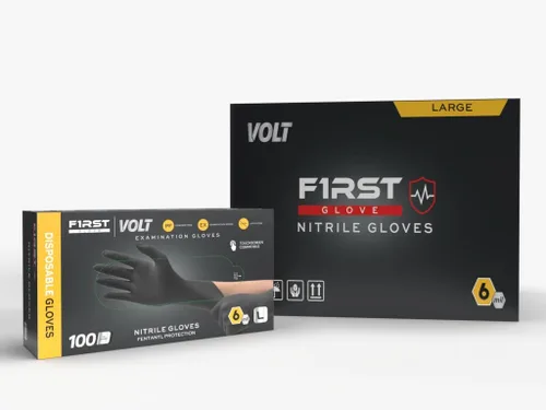 Miniatura 8 de First Glove - Guantes desechables de nitrilo Volt de 6 milésimas de pulgada negros, guantes de limpieza seguros para alimentos para cocina, hogar
